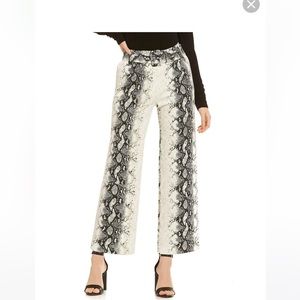 Gianni Bini Gigi Self-Belted Python Snake Print Culotte Pants,, XS, Python